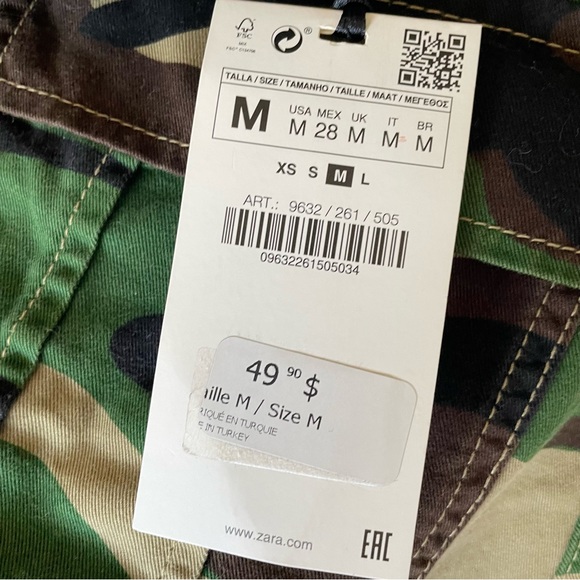 Zara Premium Denim Collection the cargo mini skirt camouflage - Picture 8 of 12